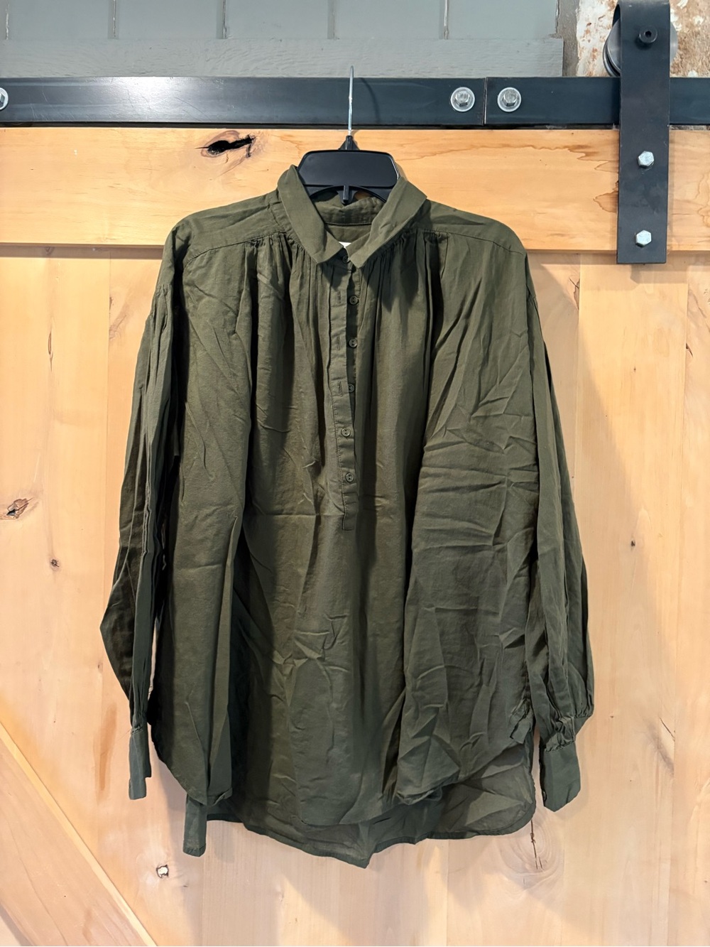 NILI LOTAN: Olive Green Normandy Blouse